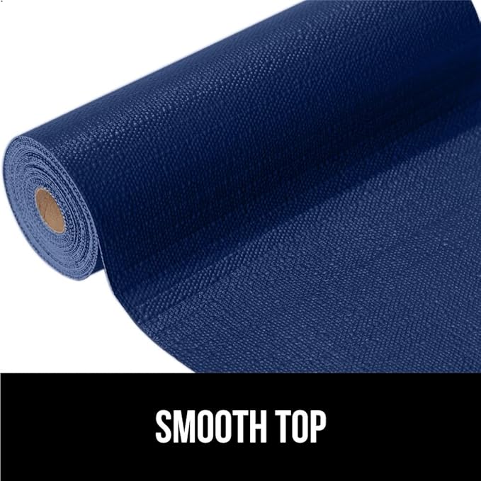GORILLA GRIP Slip Resistant Drawer and Shelf Liner 2 Pack, Non Adhesive Water Resistant, Easy Clean and Trim, Smooth Surface Liners for Kitchen Cabinet, Shelves, Drawers, Pantry, 12 in x 10 FT, Navy