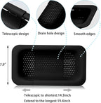 Collapsible Sink Colanders and Strainers Basket Extendable Plastic Fruit Vegetable Strainer Drainer Basket for Kitchen (Length 13.6 inch-18.7 inch) (Black) 6 * 10