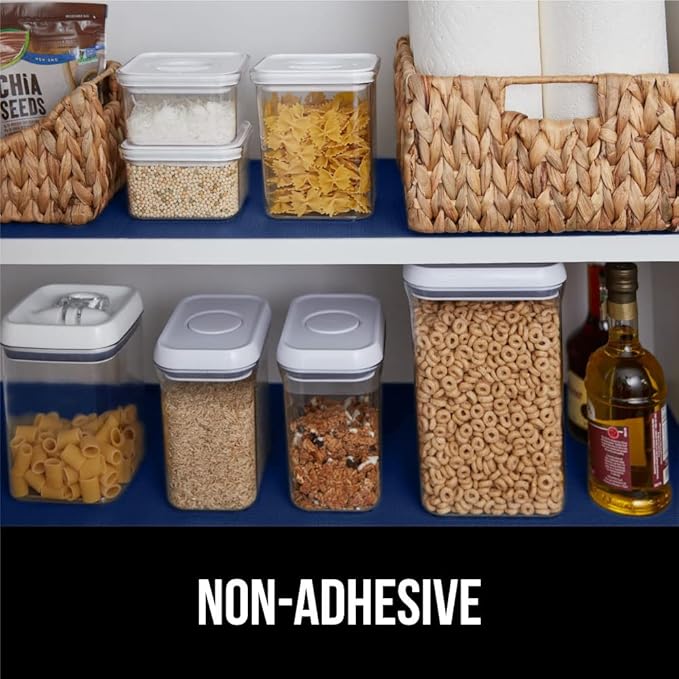 GORILLA GRIP Slip Resistant Drawer and Shelf Liner 2 Pack, Non Adhesive Water Resistant, Easy Clean and Trim, Smooth Surface Liners for Kitchen Cabinet, Shelves, Drawers, Pantry, 12 in x 10 FT, Navy