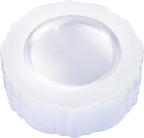 WDF 60pcs Clear Plastic Plates Disposable - 10.25inch Clear Dinner Plates Baroque Disposable Plates for Holiday Gathering, Wedding, Party