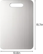 Titanium Cutting Board, 100% Pure Titanium Chopping Board for Kitchen, Hygiene & Durability Double Sided Cutting Board, Non toxic Chopping Board, Dishwasher Safe (15.7“ x 10.8”)
