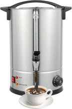 Coffee Urn, 80 Cup Coffee Percolator Commercial Coffee Maker, 12L Dual Wall Stainless Steel Coffee Maker Hot Water Beverage Dispenser Electric Coffee Urn For Catering, Wedding, Party