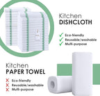 Dish Towels Set (Value Pack of 30) Size 15x25 Inch, 100% Cotton Soft & Absorbent Linen Kitchen Towels, Tea Towels, Reusable Cleaning Cloths for Household Cleaning (Green)