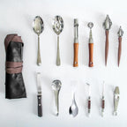 DUEBEL Professional Chef Plating Kit with Apron, 13 Piece Culinary Plating Set, Stainless Steel Plating Tool for Restaurant Plating, Home Cooking and Catering Event(Black)