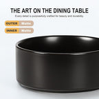 GZG Ceramic Cereal Bowls Set of 4,6 Inch Stoneware Soup Bowls,Dishwasher and Microwave Safe,Stackable,Scratch Resistant for Oatmeal,Fruit,Salads and Rice(Matte Black)