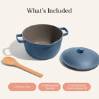 Our Place Perfect Pot -Mini 2.5Qt Nonstick Ceramic Sauce Pan with Lid | Versatile Cookware for Stovetop and Oven | Steam, Bake, Braise, Roast | PTFE & PFOA-Free | Toxin-Free, Easy to Clean | Blue Salt