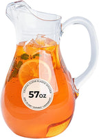 Bev Tek 57 Ounce Water Pitcher, 1 Heavy-Duty Water Jug - Dishwashable, Shatterproof, Clear Polycarbonate Beverage Serveware, For All Kinds Of Beverages - Restaurantware