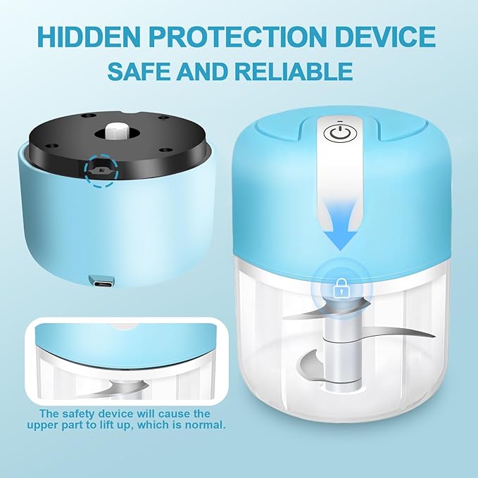 Electric Garlic Chopper, 250ML Portable Garlic Chopper with USB Charging Function, Wireless Food Processor for Chili, Fruit, Meat, Ginger, Onion etc