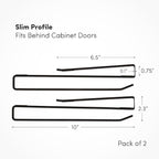 Coffee Mug Hanger for Cabinet, Clip-On Shelf, for Cups, Utensil, Tumbler Lid, Screwless Install (Pack of 2), Fits Shelves up to 3/4"