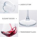 UMI UMIZILI Wine Glasses 15.5oz, Set of 6 Wine Glass for Red White Wine, Long Stem Glassware, Clear, Dishwasher Safe
