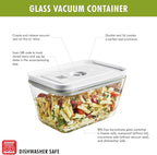 ZWILLING Fresh & Save 2-Piece Small Glass Vacuum Sealer Food Storage Containers with Airtight Lids, Meal Prep Container