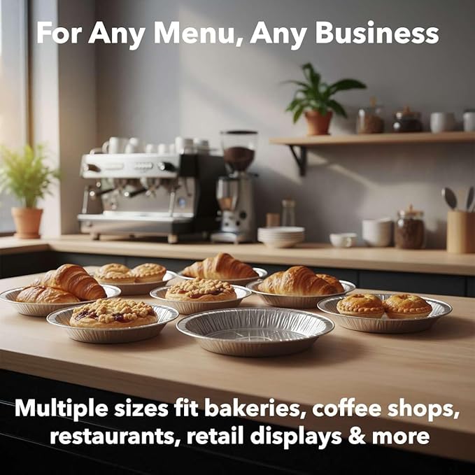 1000-Pack 9" Foil Pie Pans - Medium 1" Depth Disposable Aluminum Pie & Tart Pans with Full Curl Rim - For Bulk Baking, Portion Prep, To-Go Meals, Market Stands & Foodservice Lines