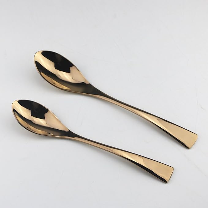 Stainless Steel Mirror Polished Rose Gold Flatware Set , Steak Knife Dinnerware Knife Fork Salad Fork Dessert Spoon 24-piece , Service for 4