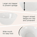 Ceramic Bowls for Kitchen - Set of 6, 30 oz Cereal Bowl Set, Soup Bowls, White Ceramic Bowls for Dessert, Salad, Pasta, Soup etc, Microwave, Dishwasher & Oven Safe