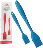 Kitchen Mama WaltzGrip Platinum Silicone Basting Pastry Brush: Set of 2 Heat-Resistant Brushes Utensils for Cooking, Baking, Grilling, Barbecue, and Spreading Oil, Butter, Egg - Dishwasher-Safe (Blue)