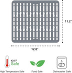 iSPECLE in Sink Dish Drying Rack with Silicone Sink Protector - Expandable Capacity Dish Drainer with Utensil Holder, 12.4"-17.1" L x 12.8" W, Black
