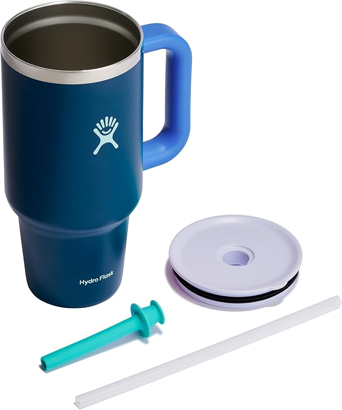 Hydro Flask 32 Oz Travel Tumbler with Handle, Lid and Straw - Insulated Stainless Steel in Winter Night