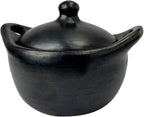 Authentic La Chamba Stewpot-Elegant, All-Natural Black Clay Dutch Oven for Braising, Roasting, Baking, Cooking Beans - Stovetop & Oven Safe – Handmade in Colombia - Small-2.5-Qt.