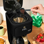 Beautiful 12-Cup Programmable Coffee Maker by Drew Barrymore, Touch-Activated Display, Auto Brew 24hr Timer, Regular/Gourmet/Bold Strength Options, Auto Clean & Keep Warm – Matte Finish (Black Sesame)