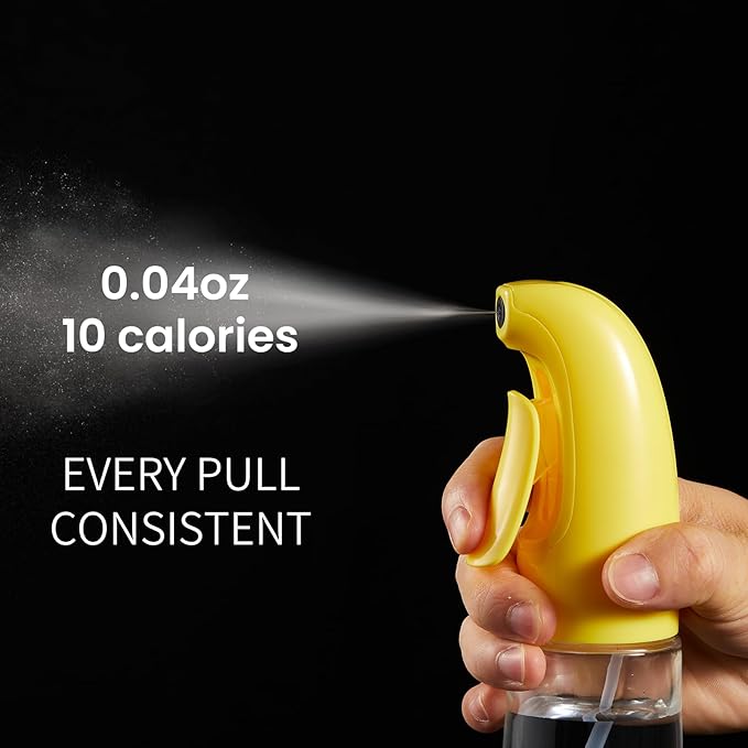 Oil Sprayer for Cooking, Olive Oil Sprayer Mister, Olive Oil Spray Bottle for Cooking, Salads, BBQs and More (Yellow)