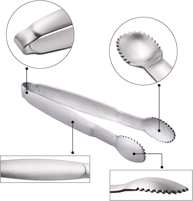 Sugar Tongs 4-Inch Mini Serving Tongs Stainless Steel Appetizer Tongs, Set of 4