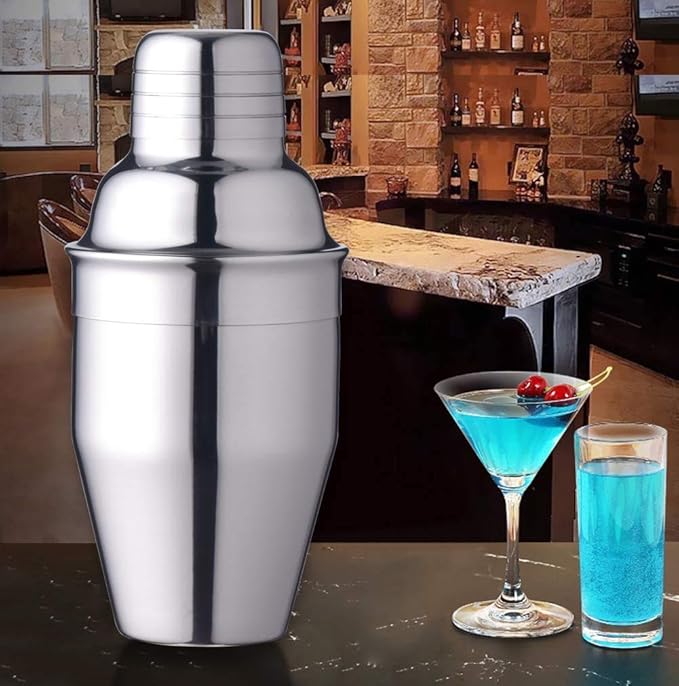 12oz Cocktail Shaker Small Single Bar Shakers Bartending Stainless Steel Espresso Shaker for Martini Margarita Alcohol Liquor Drink Mixer