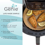 KITCHEN GENIE BPA-Free Air Fryer Liners Disposable, 100 PCS, Non-Stick Oil Proof Parchment Paper Sheets for Easy Clean Cooking, Fits 5-8 QT Basket, Microwave, Toaster Oven, Free of Bleach, 8 In Round