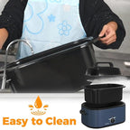 Roaster Oven 28 Quart, Electric Roaster Pan with Visible & Self-Basting Lid, Large Stainless Steel Electric Turkey Roaster Oven Defrost Warm Function, Removable Pan Rack, Fits Turkeys Up to 30LB, Blue