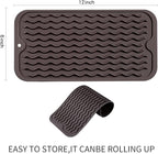 Silicone Dish Drying Mat for Multiple Usage,Easy clean,Eco-friendly,Heat-resistant Silicone Mat for Kitchen Counter or Sink,Refrigerator or Drawer Liner Coffee S 12 inches x 6 inches