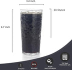 Yalin 24-Ounce Plastic Tumbler Acrylic Drinking Glasses, Reusable Plastic Cups, Stackable, BPA-Free, Shatter Proof, Dishwasher Safe, Set of 8 (Clear)