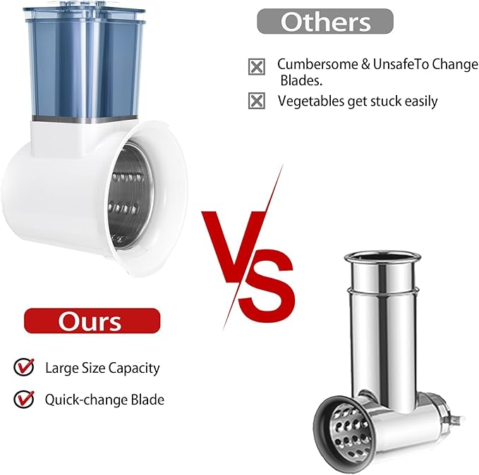 Slicer Shredder Attachment for Stand Mixer, Salad Machine with Vegetable Slicer, Salad Maker, Food Slicers Cheese Grater Attachments for Mixer Dishwasher Safe (Beige)