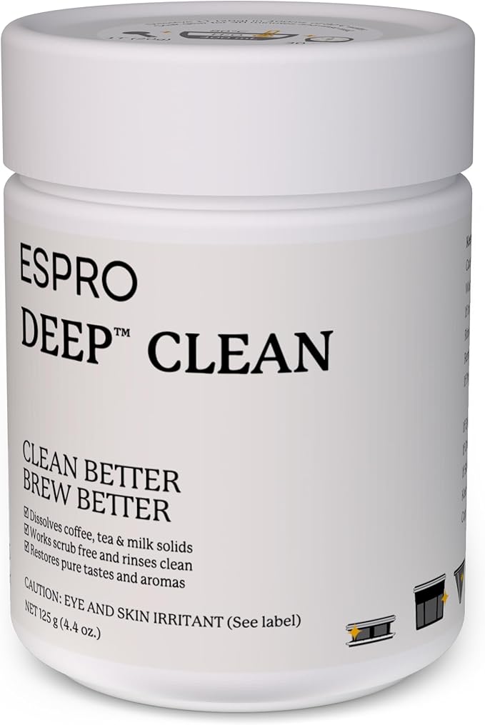 ESPRO Deep Clean, French Press Cleaning Powder Descaling Solution Coffee and Tea Micro-filters, 4.4 Ounces