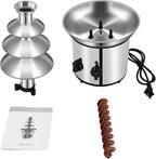4 Tier Electric Chocolate Fondue Fountain Machine, Chocolate Fountain Electric Melting Machine with Anti-Slip Support Feet for Chocolate Candy Ranch Sauce Cheese Sauce Barbecue Sauce