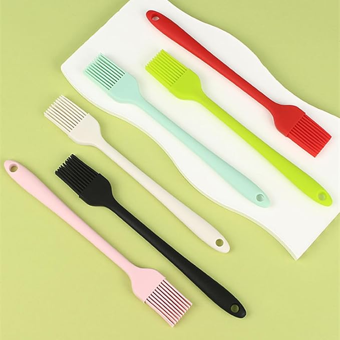 6Pcs Silicone Basting Brush Upgrade Pastry,Heat Resistant Brushes Premium Cooking Brush for Sauce Marinade Meat Glazing Oil BBQ Kitchen Cooking Baking Grilling Flavoring 19cm/7.48"(Small)