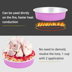 Beasea Disposable Mini Pans with Lids, 100 Pack 4” 8oz Light Pink Aluminum Baking Foil Tins Round Small Tart Container for Individual Cupcake Dessert Muffin Ramekin Cheesecake Quiche Oven Dishes