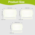 3 Pack Serving Tray with Handles, Stackable Reusable Trays for Serving Food, Plastic Serving Platters for Party, Charcuterie, Fruit, Appetizer, Solid Cream