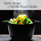 Professional Large Micro Cooker for Microwave 2 Quart | Food Steamer Pot for Vegetable, Melting Butter | BPA Free, Dishwasher Safe Cookware