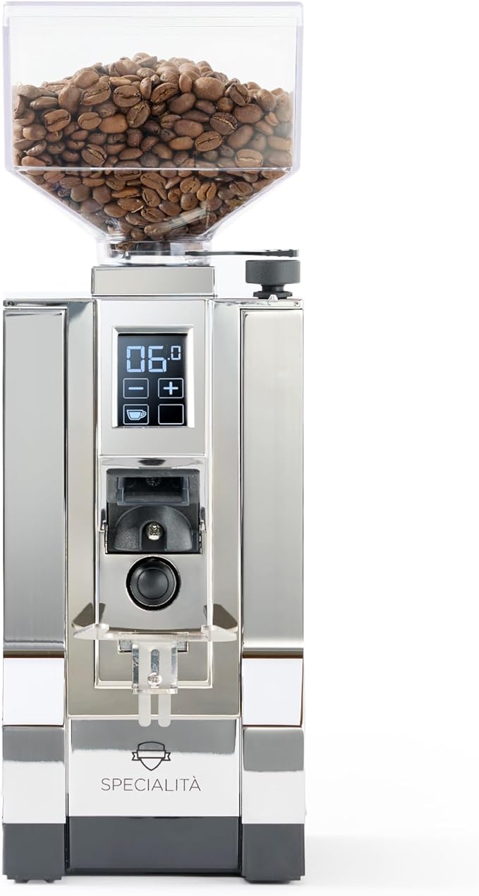 Eureka Mignon Specialita Espresso Grinder | Sound-Insulated | Stepless 55mm Burrs | Touchscreen | Chrome