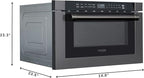 KoolMore Reserve 24 in. 1.2 cu. ft. Microwave Drawer with Electric Door Opening, 10 Power Levels, Sensor Cooking, Melt, Defrost, Bake, Roast, Broil, 1500 Watts, UL Certified in Black Stainless-Steel