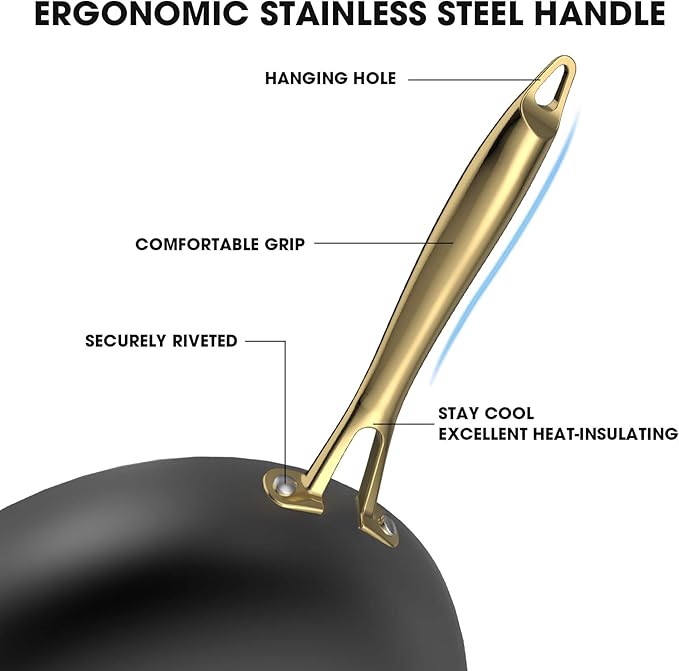 imarku Non stick Frying Pans, Long Lasting 10 Inch Frying Pan, Professional Nonstick Frying Pan Cast Iron Skillet, Stay Cool Handle, Easy Clean Oven Safe Pans, Christmas Gifts for Women/Men