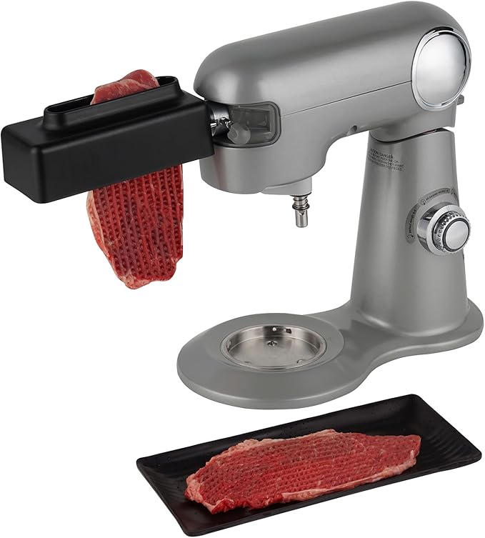 Meat Tenderizer Attachment Compatible with All KitchenAid and Cuisinart Stand Mixers, Meat Tenderizer with Stainless Steel Gears, Tenderize Meat More Smoothly and Cooking Effortless, Black
