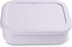Leak Proof Bento Box Food-Grade Silicone Bento, BPA, Phthalate, Lead, & PVC Free - Bento Lunch Box for Daycare, Kids, & Adults - Leak Resistant Sets With Lids Snack Box Container (Lilac)