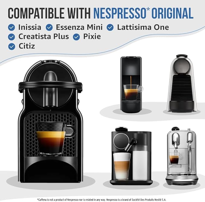 Nespresso Compatible Descaling Kit & Cleaning Pods. 2 Use Descaling Solution & 4 Cleaner Pods. Removes Limescale & Cleans Pod Area. Better Tasting, Hotter Coffee. Nespresso Originaline.