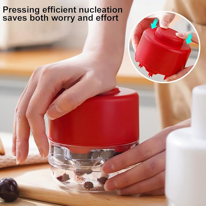 Cherry Pitter Tool,7 Hole Push Button Quick Release Cherry Pitter Multifunctional Fruit Pit Remover with Splatter Protector for Kitchen, Cake Shop, Fruit Salad(COLOR:Red)