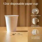 100 Pack 12 oz White Disposable Coffee Cups,White Hot/Cold Beverage Drinking Cup for Cold and Hot Drinks