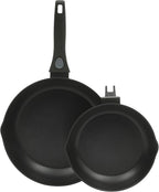 Oster SmartHandle 2-Piece Fry Pan Set, 11-Inch & 9-Inch Nonstick Skillets with Removable Handle – Oven & Dishwasher Safe, Space-Saving Cookware