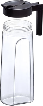 Amazing Abby - Slim - Tritan Pitcher (64 oz), Unbreakable Plastic Water Pitcher with Lid, BPA-Free, Heat-Resistant, Dishwasher-Safe, Great for Both Iced and Hot Drinks, Indoors and Outdoors, Black