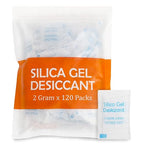 2 Gram [120 Packets] Silica Gel Packs for Moisture Absorbing, Desiccant Dehumidifier Bags for Spices Jewelry Shoes Boxes Electronics Storage, Food Safe