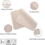 Silicone Dish Drying Mat for Multiple Usage,Easy clean,Eco-friendly,Heat-resistant Silicone Mat for Kitchen Counter or Sink,Refrigerator or Drawer Liner Tapioca 4XL 32 inches x 18 inches
