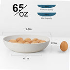 10inch Wheat Straw Salad Bowls Set of 6 - Unbreakable Large Serving Bowls Microwave & Dishwasher Safe for restaurant - Big Plastic Bowls for Cereal,Salad - White Series